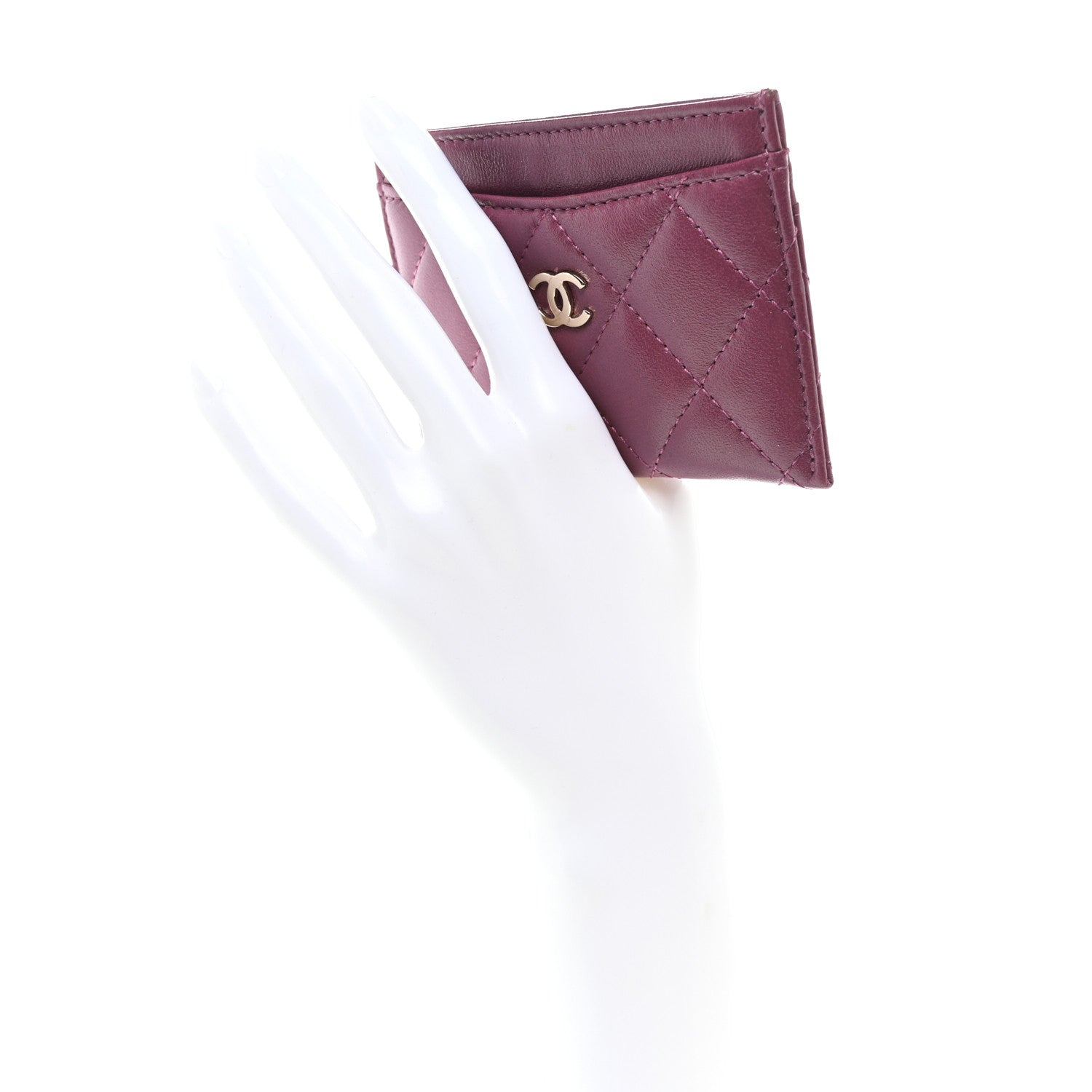 Chanel Lambskin Quilted Card Holder Purple 2 of 9