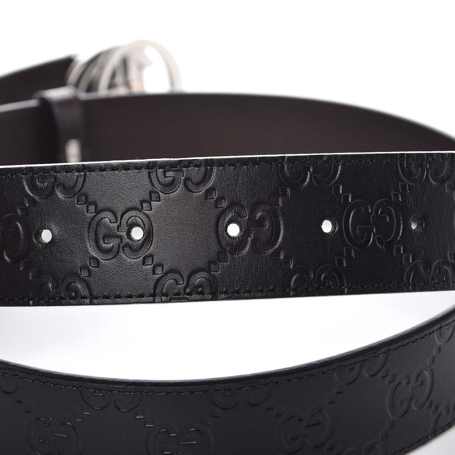 Guccissima Signature Interlocking G Reversible 37mm Belt 100 40 Black Cocoa