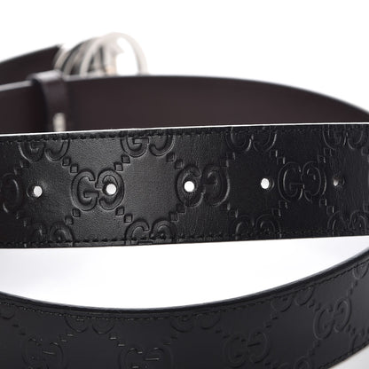 Gucci Guccissima Signature Interlocking G Reversible 37mm Belt 100 40 Black Cocoa 4 of 6