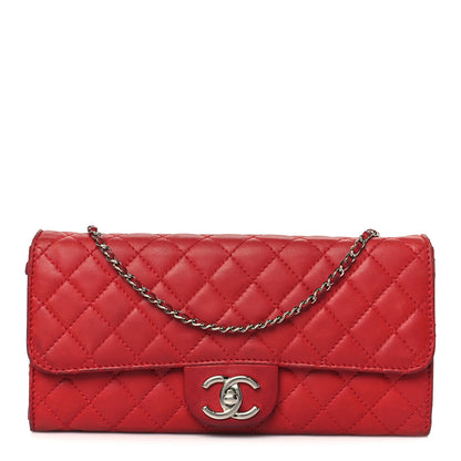 Chanel Lambskin Quilted Chain Clutch Flap Red 1 of 11