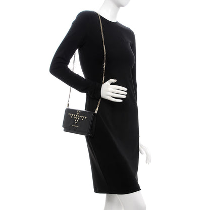 Givenchy Calfskin Triangle Studded Pandora Chain Wallet Black 2 of 8