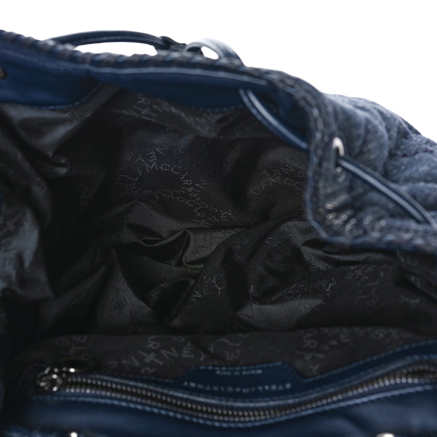 Denim Quilted Falabella Backpack Blue