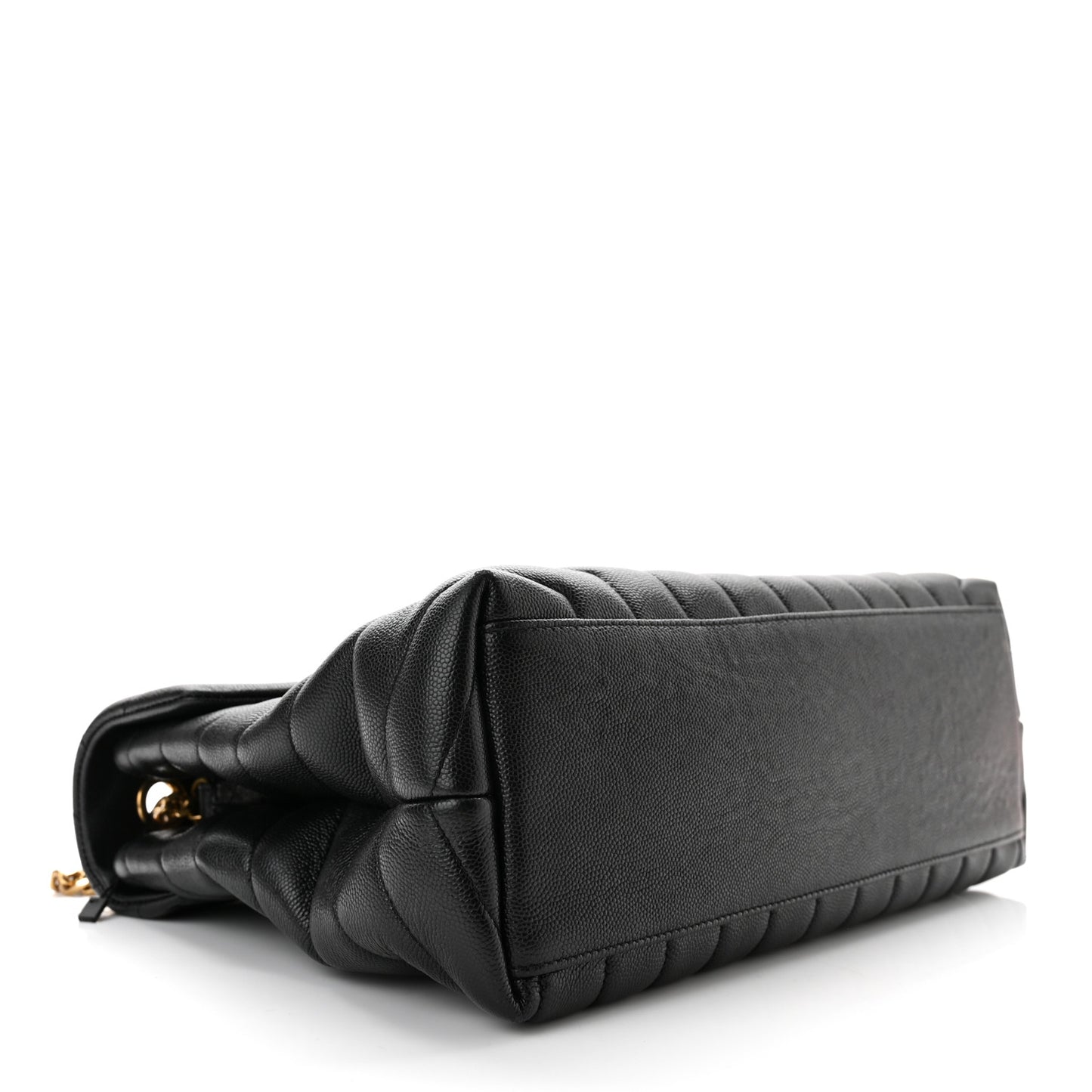 Grain de Poudre Calfskin Y Quilted Monogram Medium Loulou Chain Satchel Black