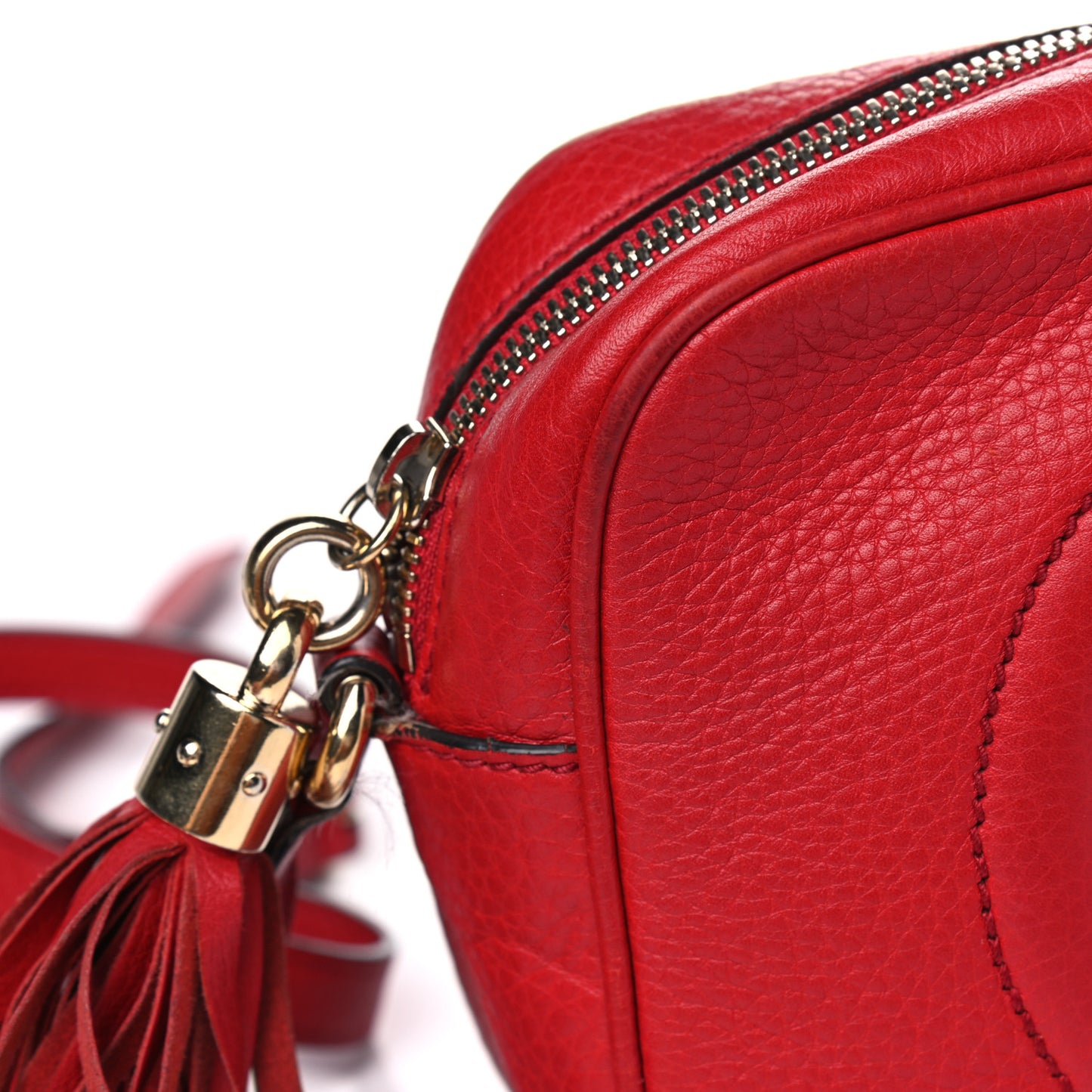 Pebbled Calfskin Small Soho Disco Bag Tabasco Red