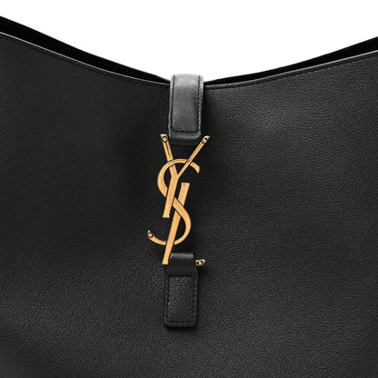 Saint Laurent Grained Calfskin Large Le 5 A 7 Soft Hobo Black 9 of 11