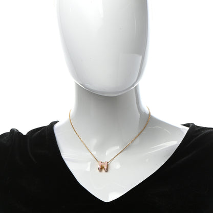 Hermes Lacquered Rose Gold Pop H Pendant Necklace Rose Dragee 2 of 6