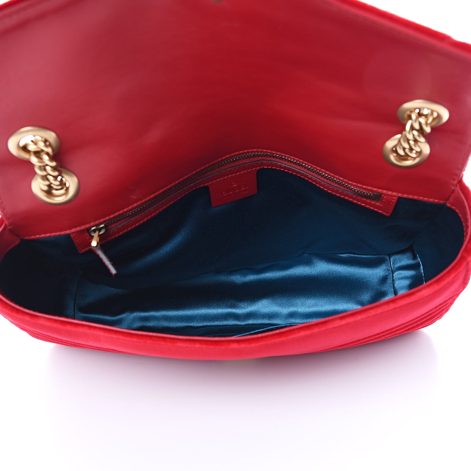 Gucci Velvet Matelasse Medium GG Marmont Shoulder Bag Hibiscus Red 5 of 12