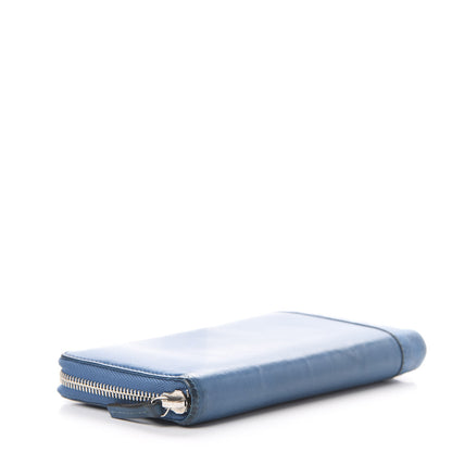 Gucci Lambskin Guccissima Long Zip Around Wallet Dark Blue 3 of 11