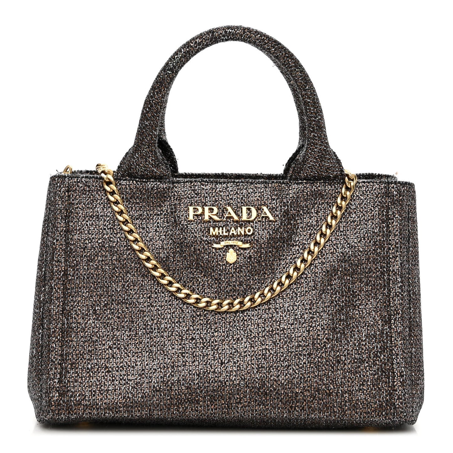 Broccato Chain Tote Caffé