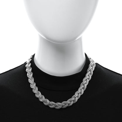 John Hardy Sterling Silver Diamond 16mm Braided Chain Necklace 2 of 5