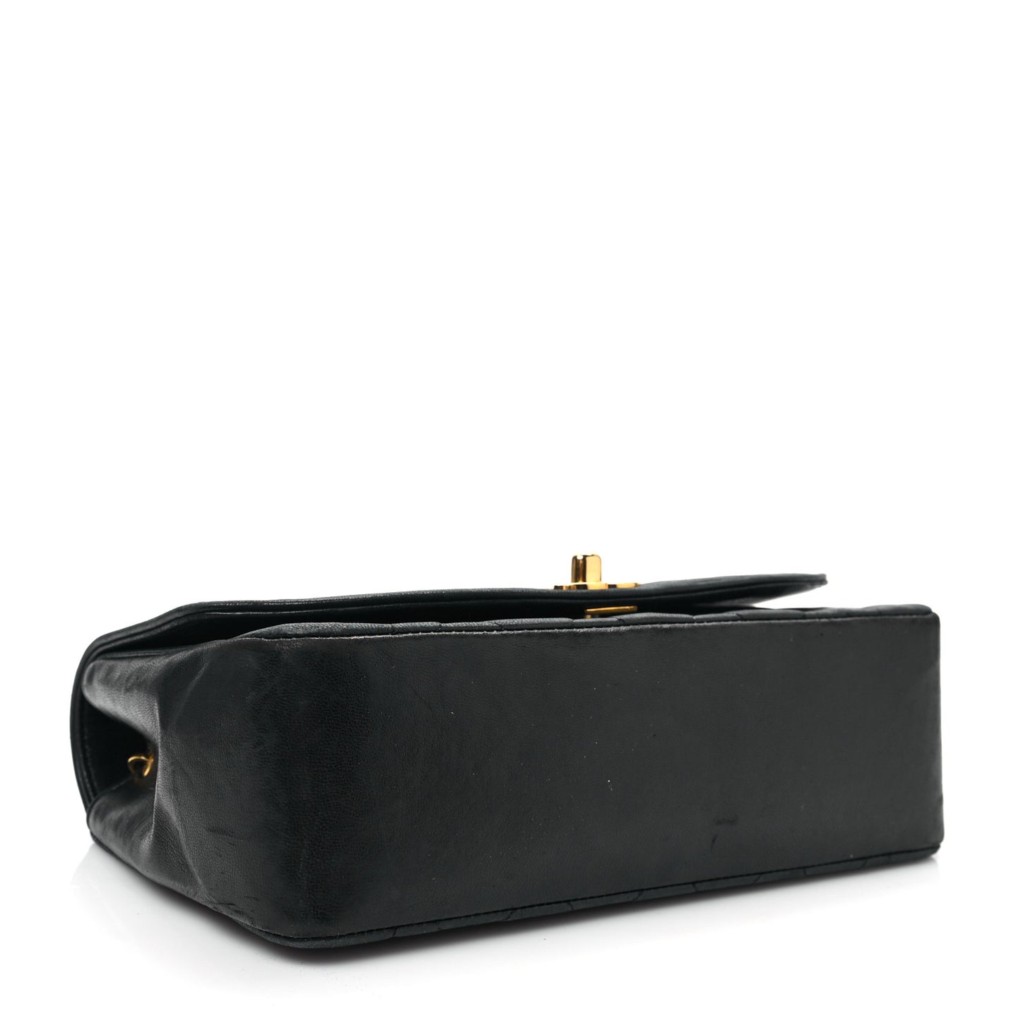 Lambskin Quilted Small Single Flap Black