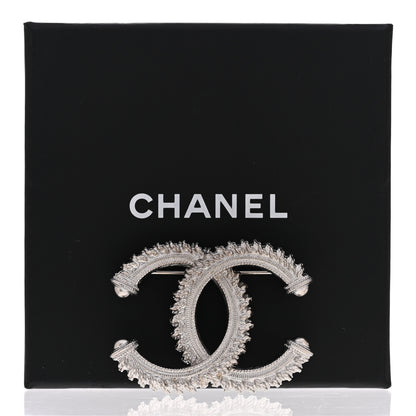 Chanel Textured CC Brooch Silver 5 of 5