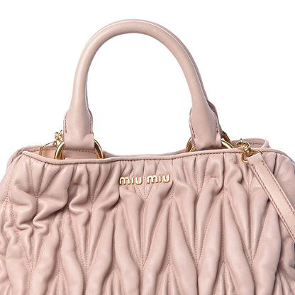 Miu Miu Nappa Matelasse Bauletto Top Handle Bowler Pink 13 of 13