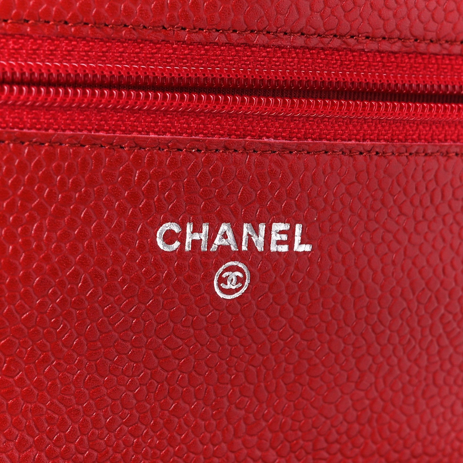 Chanel Caviar Quilted Wallet on Chain WOC Red 6 of 12