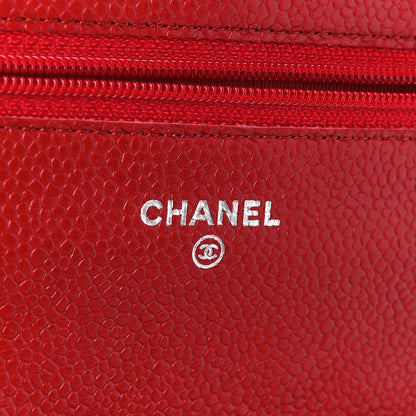 Chanel Caviar Quilted Wallet on Chain WOC Red 6 of 12