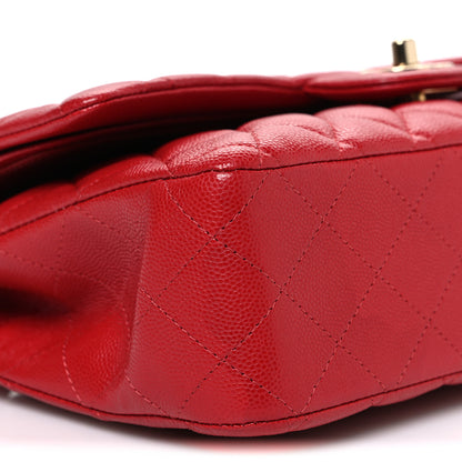 Chanel Caviar Quilted Medium Double Flap Red 9 of 10