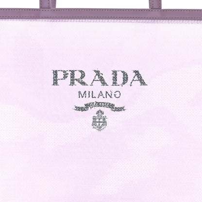 Prada Mesh Paillettes Spazzolato Logo Shopping Tote Lilium 9 of 11