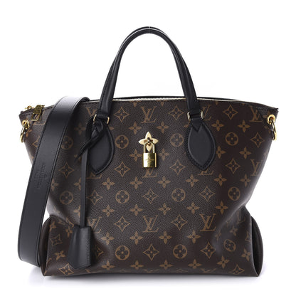 Louis Vuitton Monogram Flower Zipped Tote MM Black 1 of 10