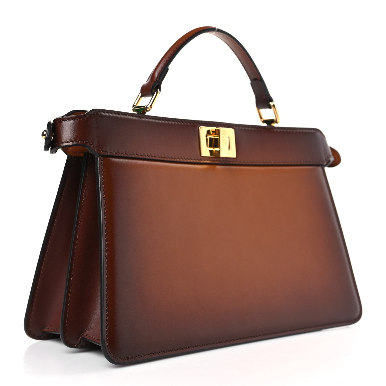 Fendi Vitello King Tamponato Medium Peekaboo I SEE U East West Satchel Cuoio 3 of 9
