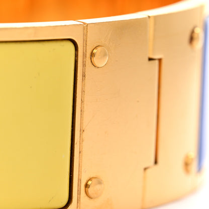 Hermes Enamel Printed Charniere Wide Hinged Bracelet S 8 of 11