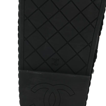 Chanel Lambskin Cord Chain CC Sandals 38 Black 7 of 9