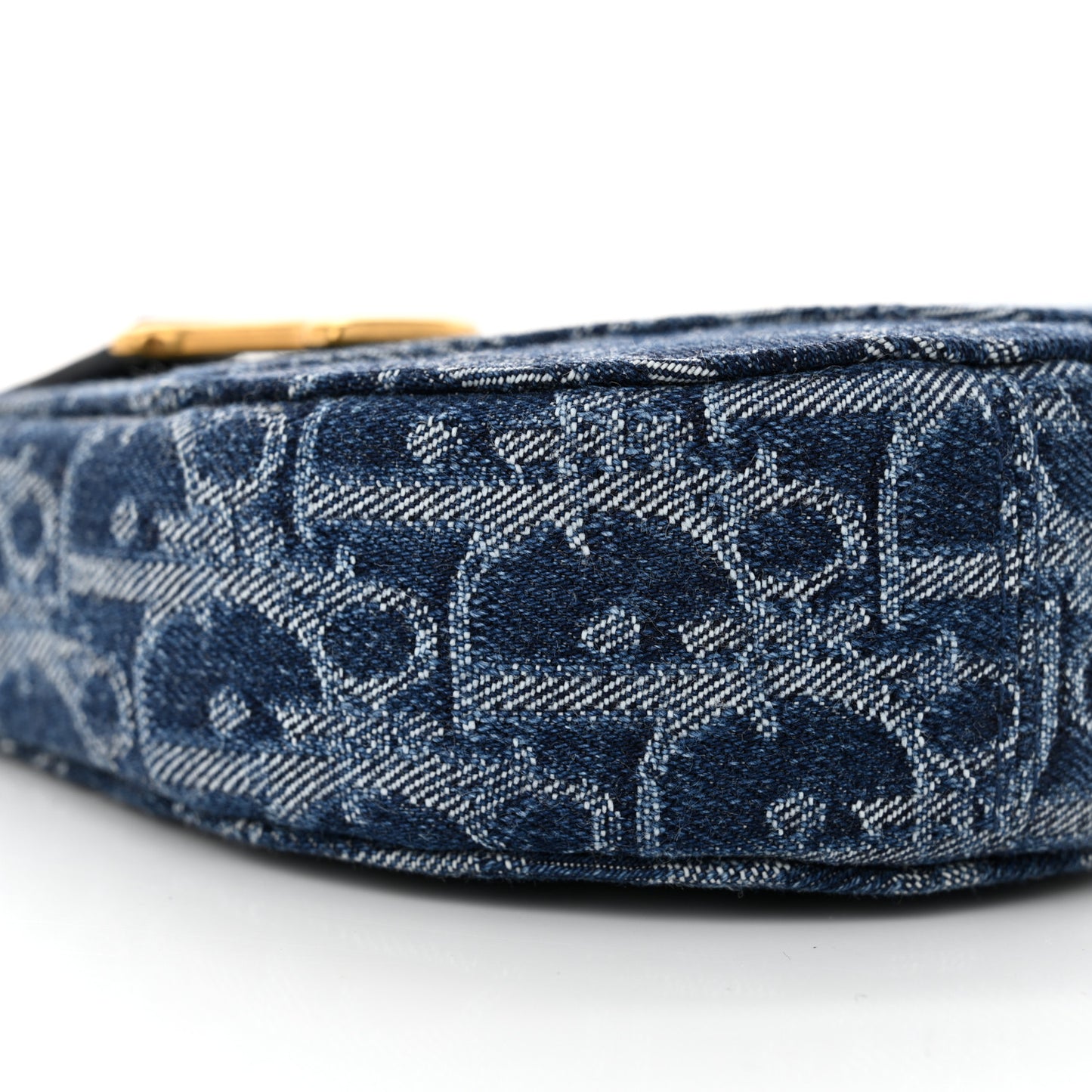 Denim Oblique Jacquard Saddle Rodeo Pouch Blue