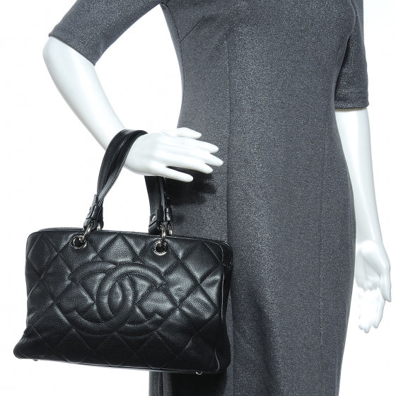 Chanel Soft Caviar Quilted CC Timeless Tote Black 2 of 7