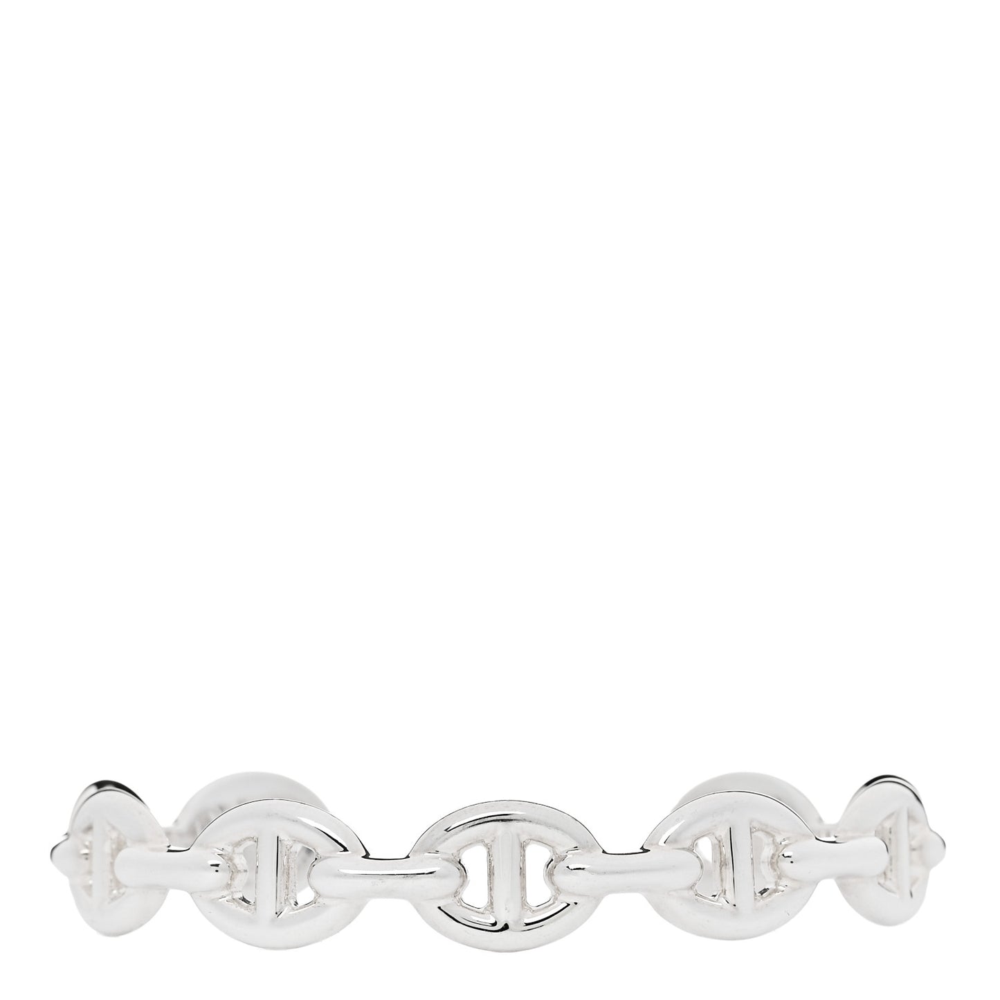 Sterling Silver MM Chaine d'Ancre Enchainee Cuff Bracelet SH