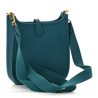 Hermes Taurillon Clemence Evelyne TPM Vert Bosphore 3 of 9