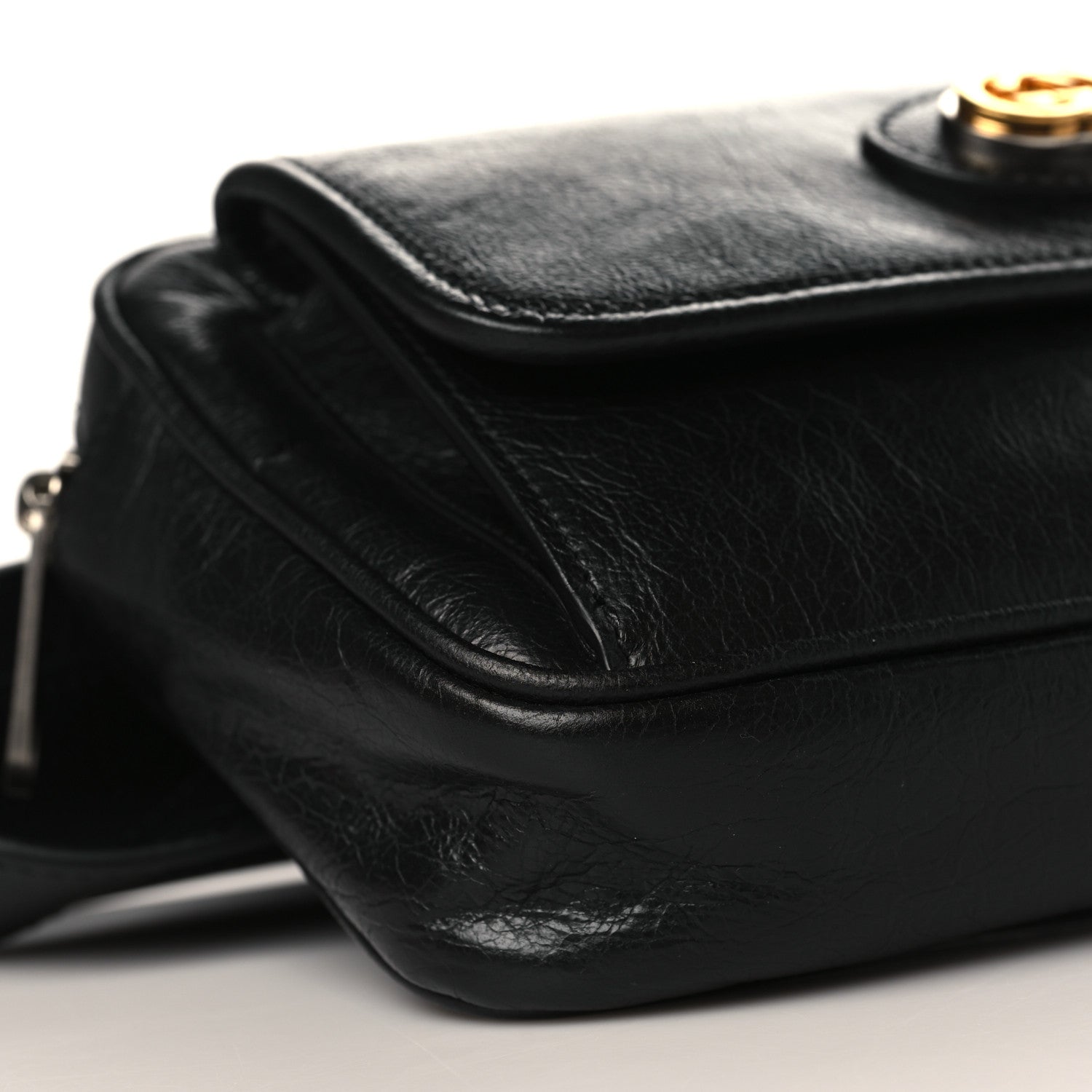 Gucci Fluffy Calfskin Morpheus Belt Bag 80 32 Black 8 of 10
