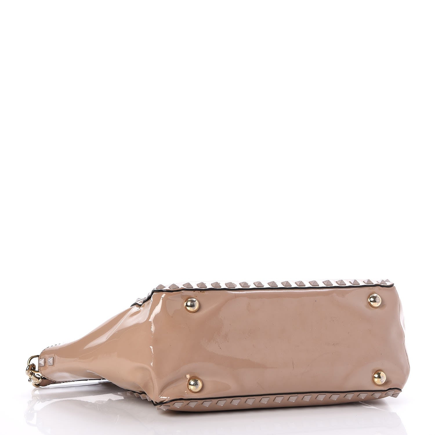 Valentino Garavani Patent Small Rockstud Tote Poudre 4 of 13