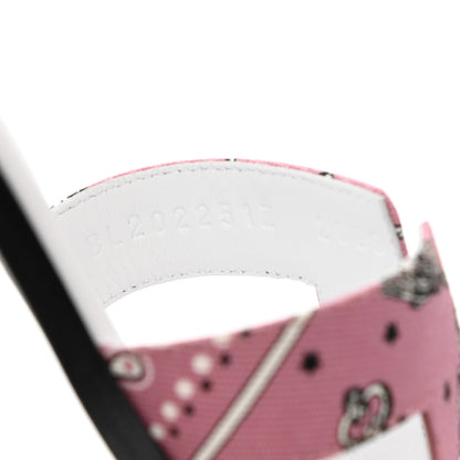 Hermes Cotton Canvas Printed Les Cles Bandana Oran Sandals 35.5 8 of 8