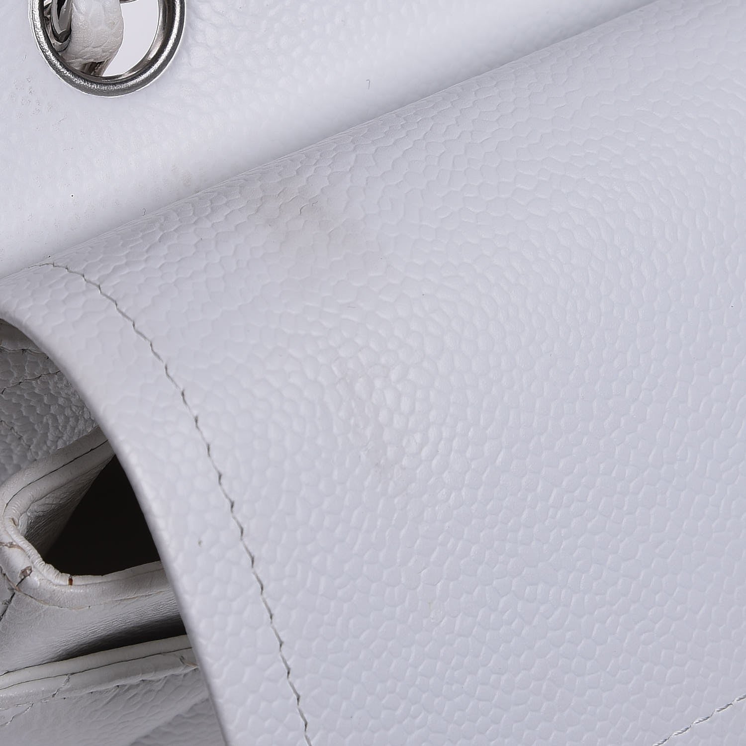 Chanel Caviar Quilted Medium Double Flap White 14 of 24