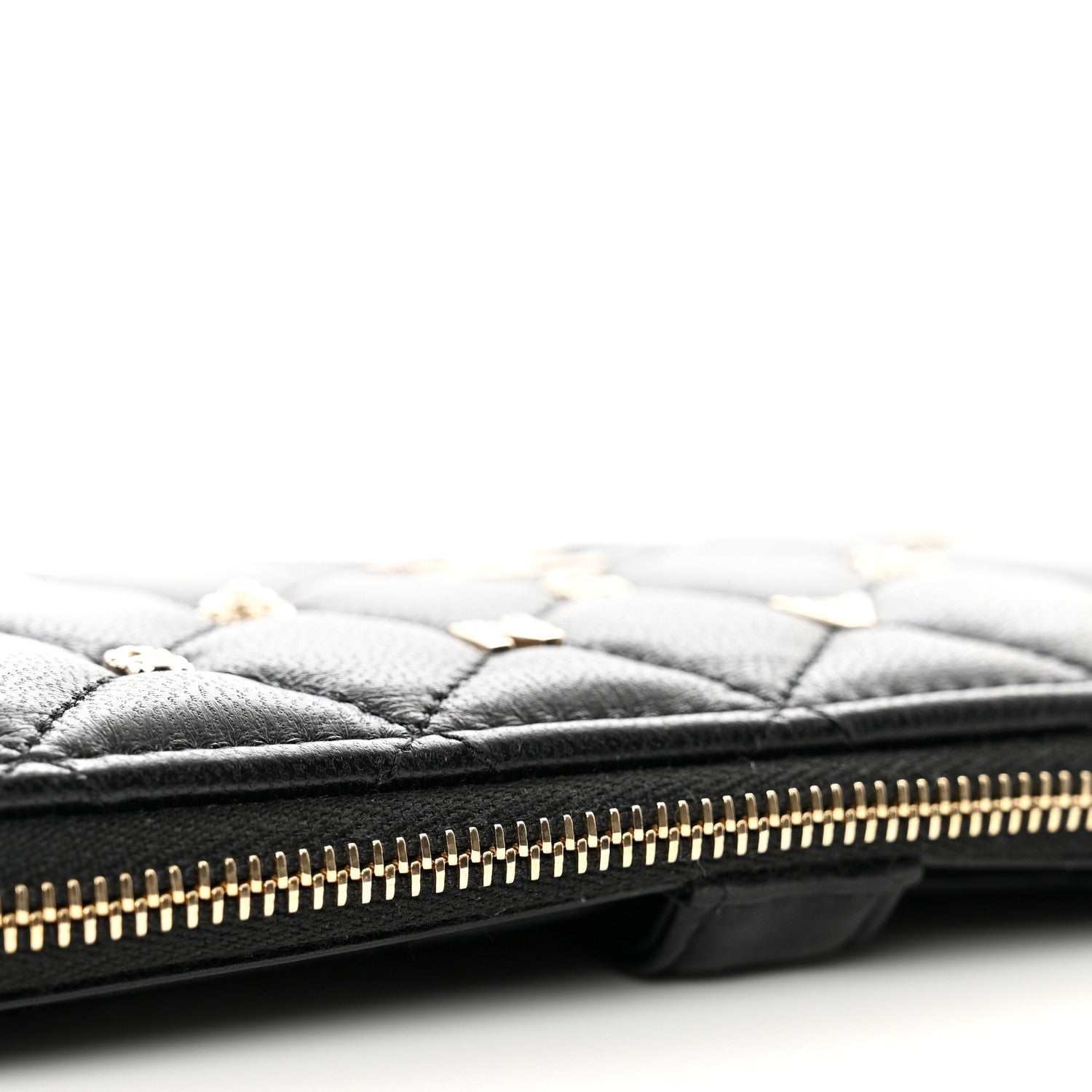 Chanel Lambskin Quilted All About Chanel Charm Wristlet Wallet Black 8 of 8