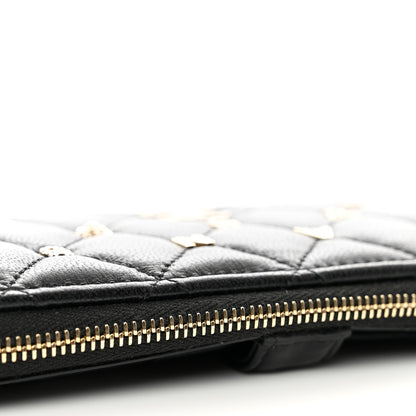 Chanel Lambskin Quilted All About Chanel Charm Wristlet Wallet Black 8 of 8