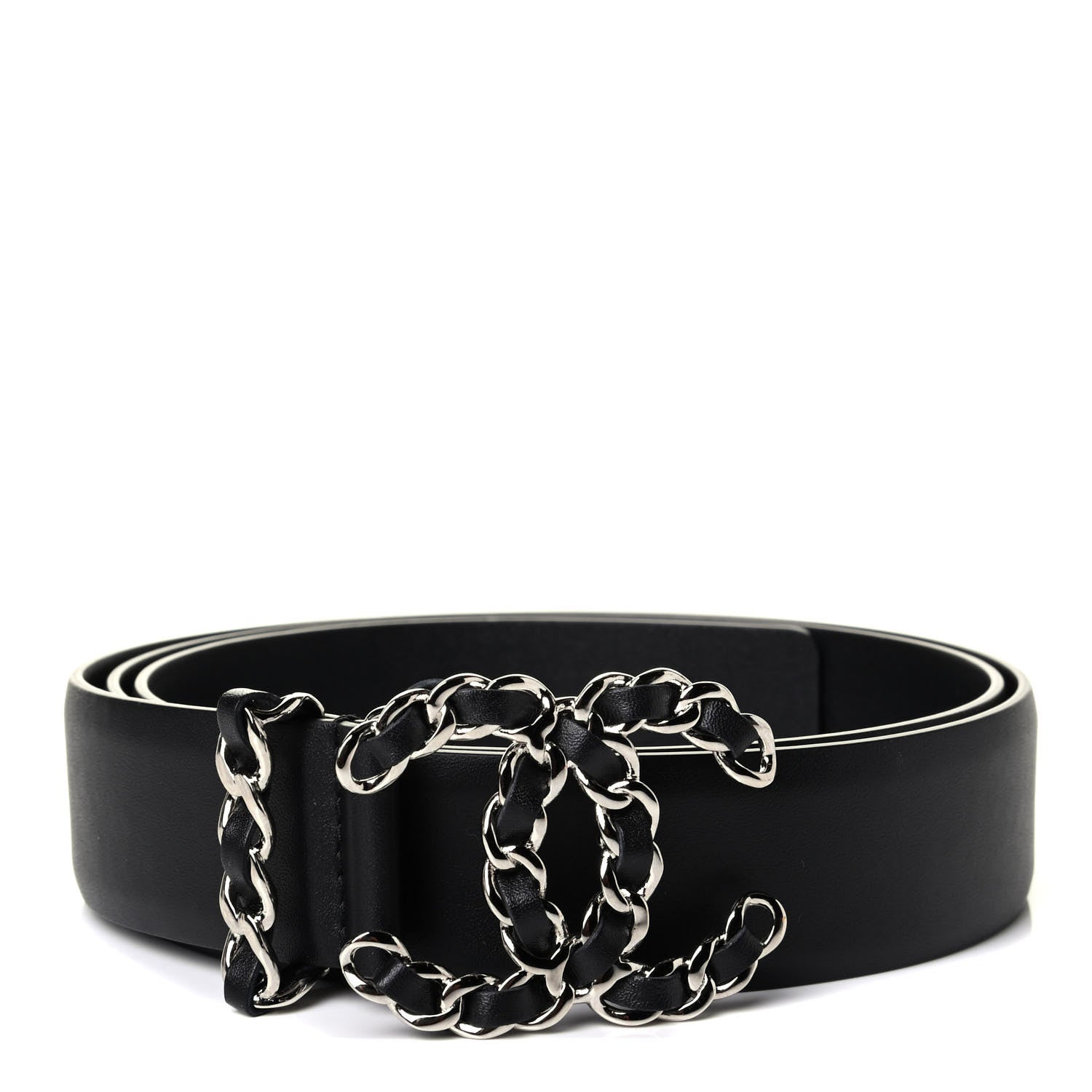 Chanel Calfskin CC Chain Belt 90 36 Black 1 of 5