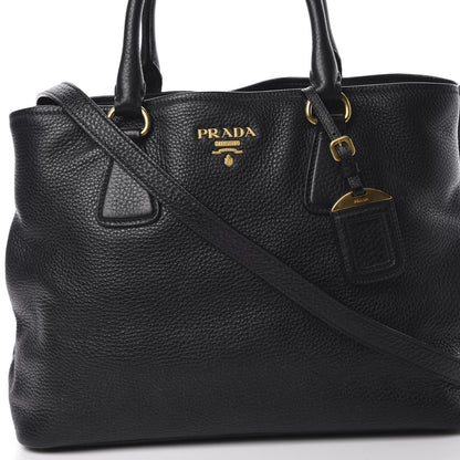 Prada Vitello Daino Tote Black 9 of 12