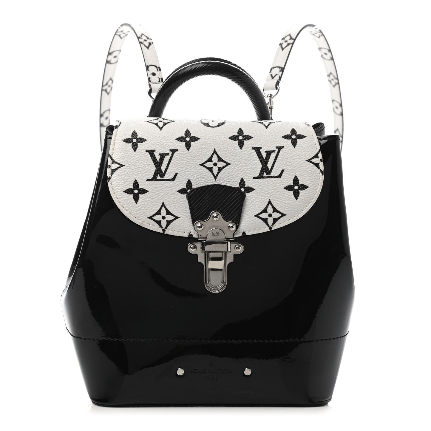 Patent Monogram Hot Springs Backpack Black White