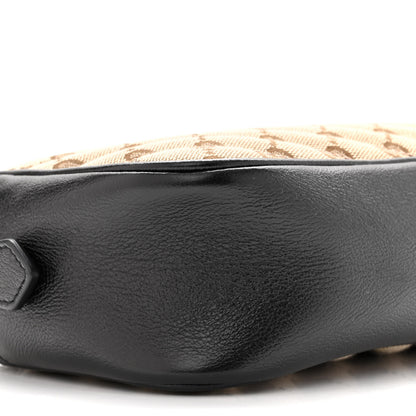 Gucci Monogram Matelasse Diagonal Small GG Marmont Chain Shoulder Bag Beige Black 9 of 10
