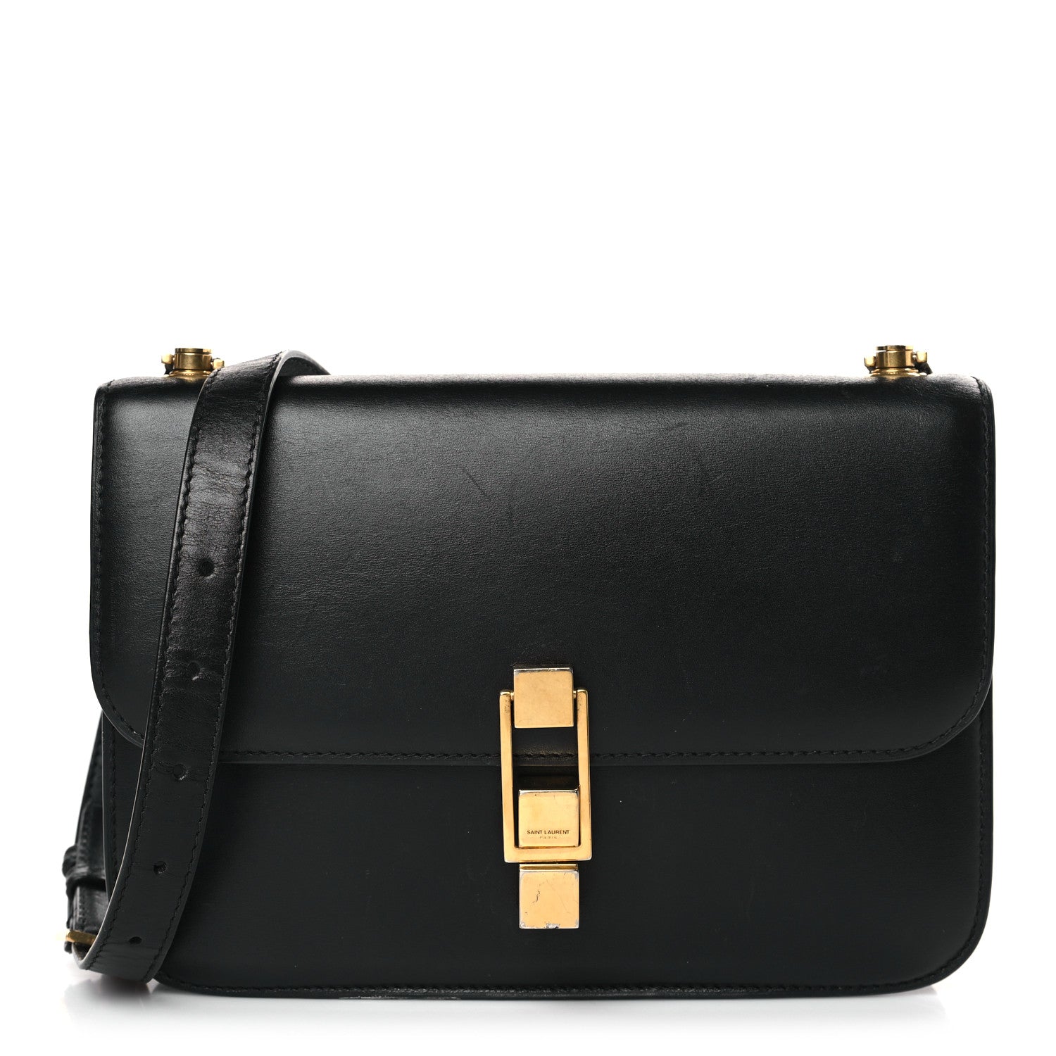 Saint Laurent Smooth Calfskin Carre Satchel Black 1 of 9