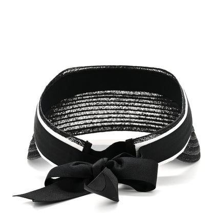 Chanel Abaca Cotton Ribbon Visor M Black 6 of 8