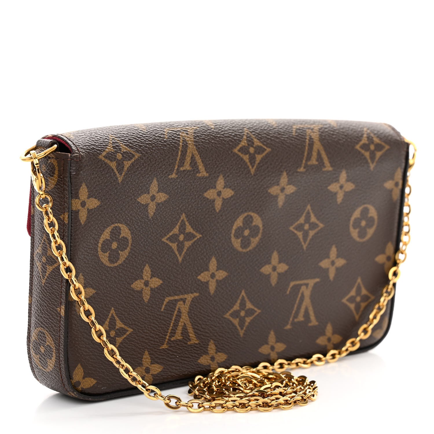 Louis Vuitton Monogram Pochette Felicie Chain Wallet Fuchsia 4 of 15