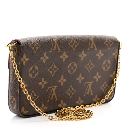 Louis Vuitton Monogram Pochette Felicie Chain Wallet Fuchsia 4 of 15