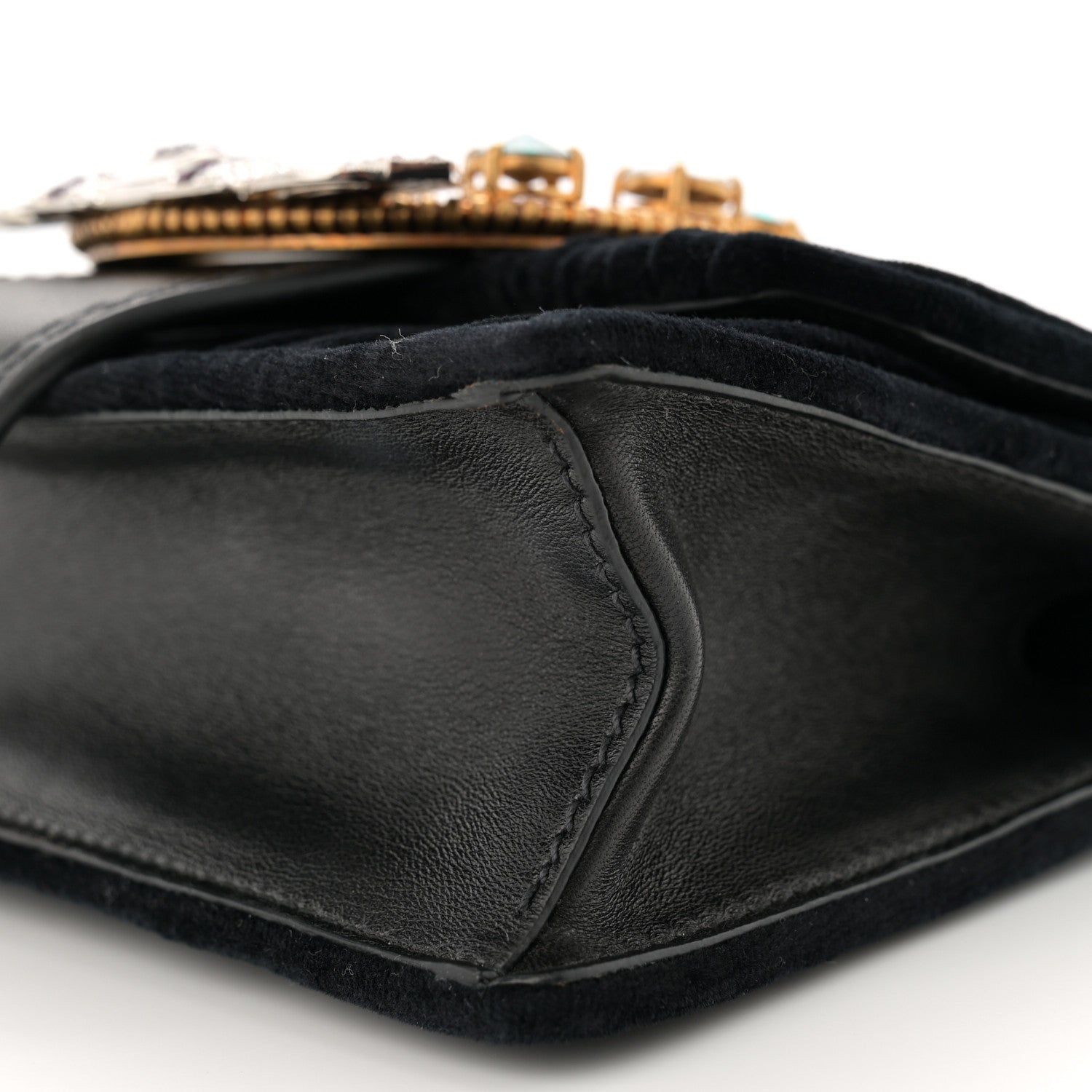 Miu Miu Velluto Crystal Embellished Shoulder Bag Black 9 of 12