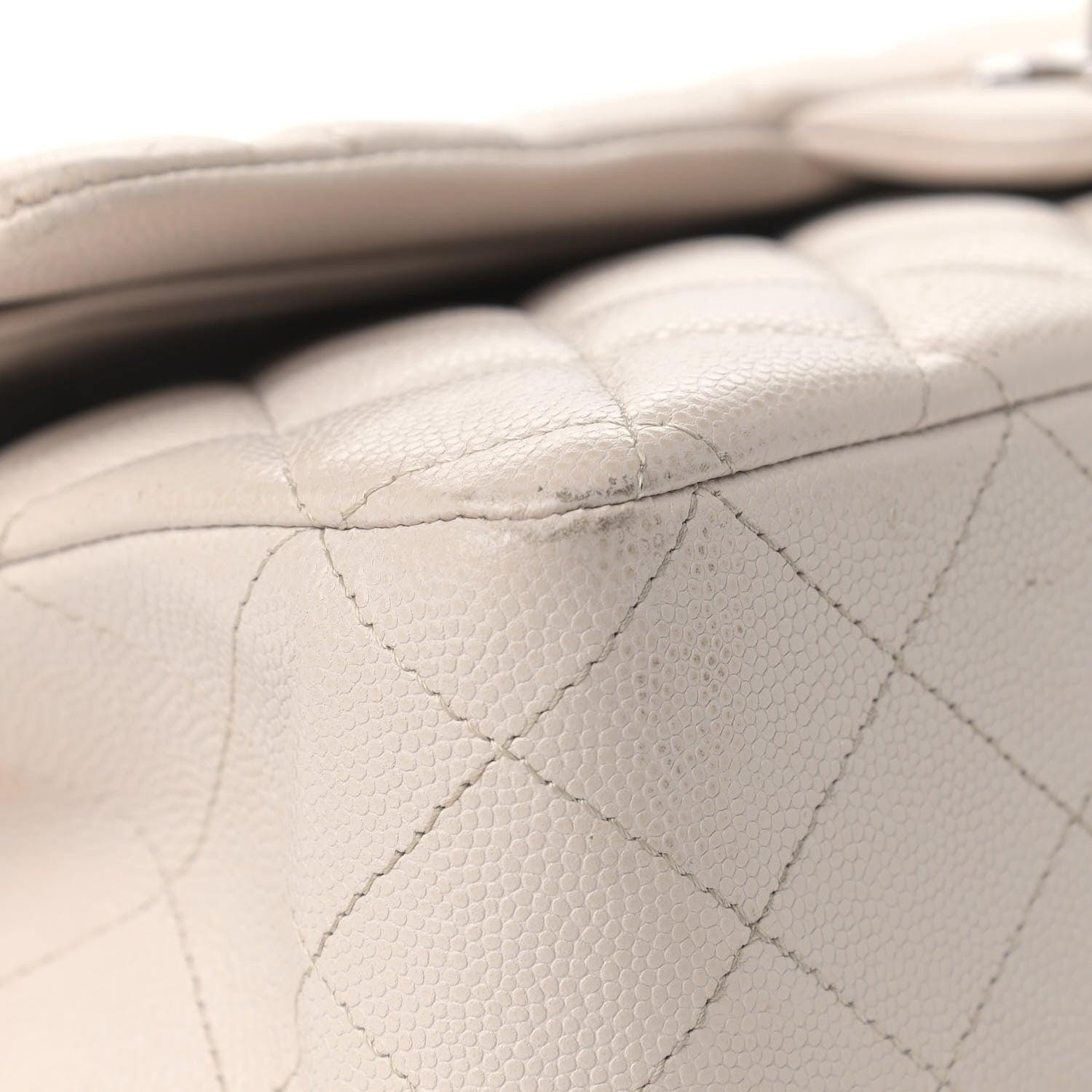 Chanel Caviar Quilted Medium Double Flap Ivory 9 of 12