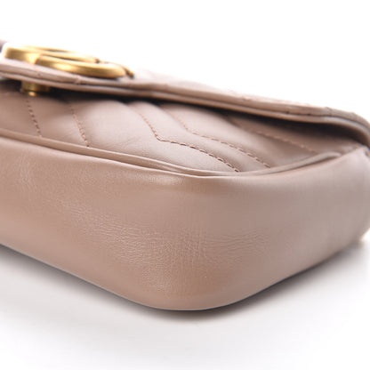 Gucci Calfskin Matelasse Super Mini GG Marmont Shoulder Bag Porcelain Rose 9 of 11