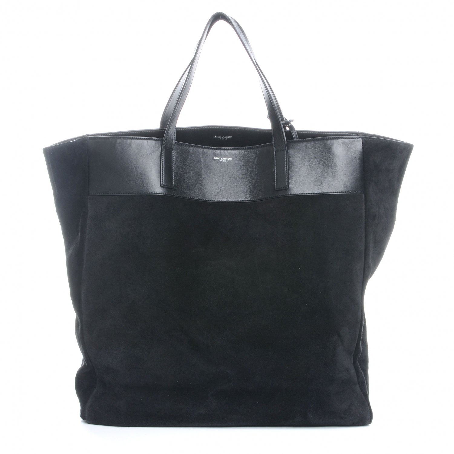 Saint Laurent Suede Leather Reversible Shopper Tote Black 1 of 7
