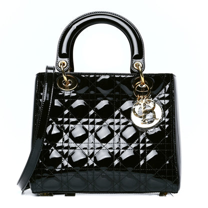 Christian Dior Patent Cannage Medium Lady Dior Black 1 of 5