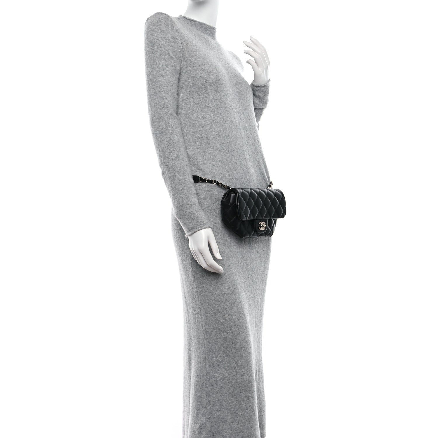 Chanel Calfskin Quilted CC Uniform Flap Belt Bag Black 2 of 9