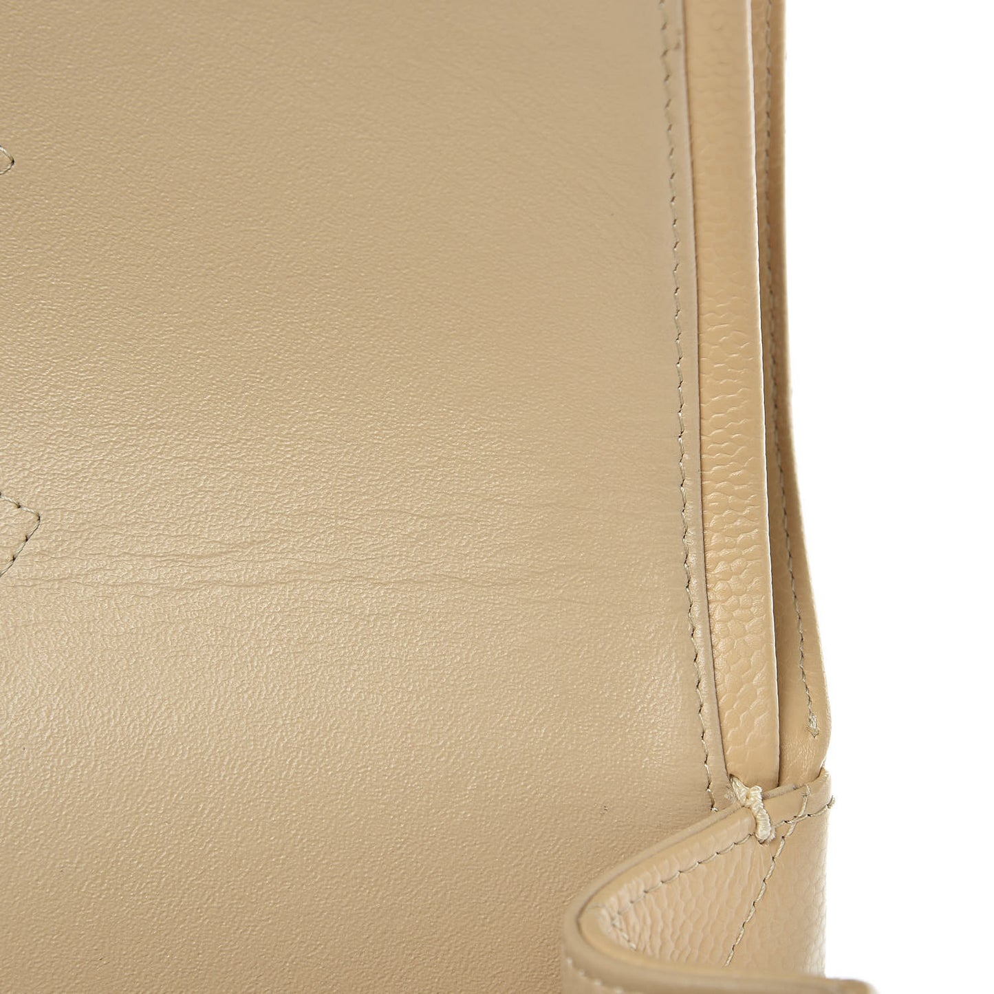 Caviar Quilted Jumbo Double Flap Beige Clair